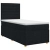 vidaXL Lit boxspring avec matelas Noir 90 x 190 cm Tissu