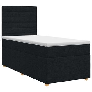 vidaXL Lit boxspring avec matelas Noir 90 x 190 cm Tissu
