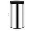 vidaXL Poubelle à capteur automatique 60 L Acier inoxydable
