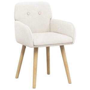 vidaXL Chaises de salle &agrave; manger 2 pc Boucl&eacute; Cr&egrave;me 59 x 57 x 85 cm