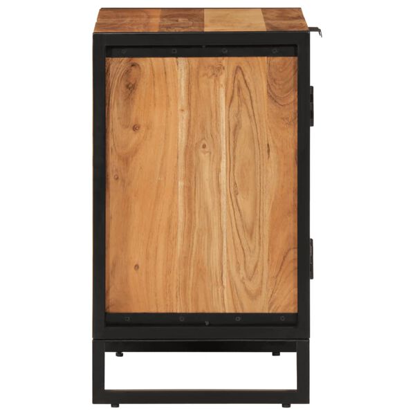 vidaXL Armoire de salle de bain bois massif d'acacia et fer