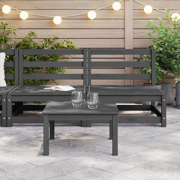 vidaXL Canap&eacute;s centraux de jardin 2 pcs gris bois de pin massif