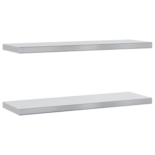 vidaXL &Eacute;tag&egrave;res murales 2 pcs 75x23,5 cm argent&eacute; acier inoxydable