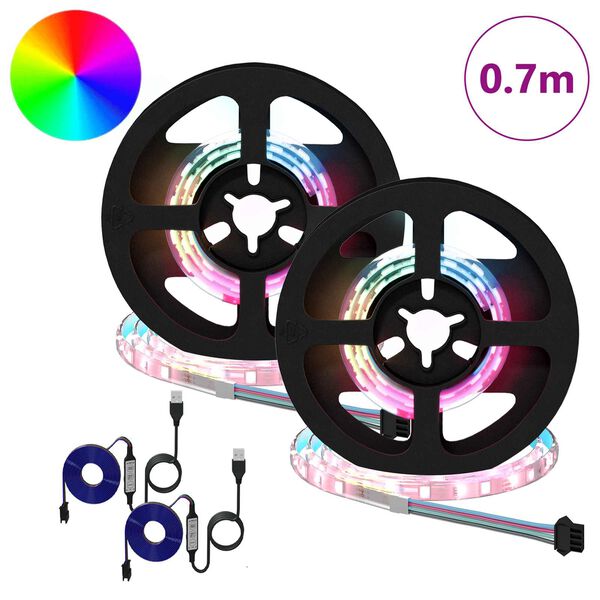 vidaXL Bande LED 4 pcs Noir et Transparent 35 x 0,8 x 0,3 cm