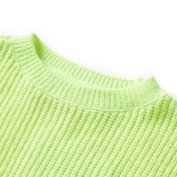 Pull-over tricot&eacute; pour enfants jaune fluo 116