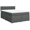 vidaXL Sommier à lattes de lit avec matelas Gris foncé 140x190cm Tissu