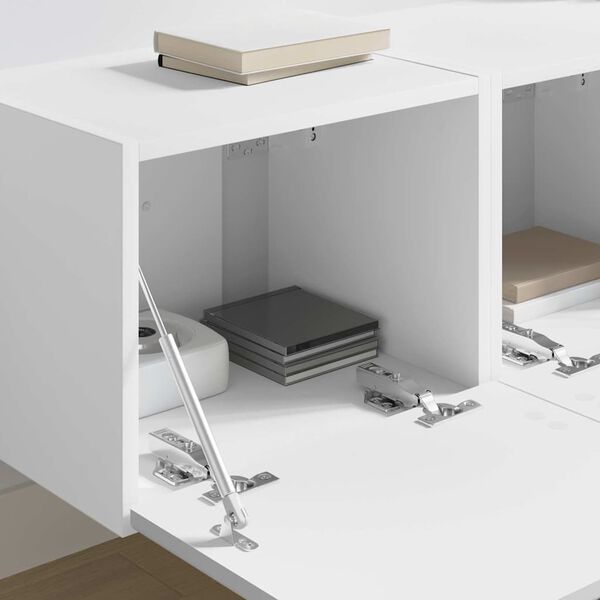 vidaXL Meuble TV mural 2 pcs Blanc 60 x 31 x 29.5 cm Bois d'ing&eacute;nierie