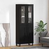 vidaXL Haut Armoire 2 pcs Ch&ecirc;ne noir Bois Agglom&eacute;r&eacute; et Verre