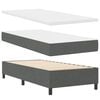 vidaXL Lit &agrave; ressorts avec matelas Gris fonc&eacute; 90 x 200 cm tissu