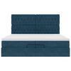 vidaXL Cadre de lit ottoman avec matelas bleu fonc&eacute; 200x200 cm velours