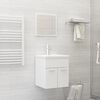vidaXL Ensemble de meubles de salle de bain Blanc Agglom&eacute;r&eacute;