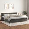 vidaXL Sommier &agrave; lattes de lit et matelas Gris fonc&eacute; 200x200cm Velours