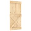 vidaXL Porte coulissante NARVIK Naturel et noir 95 x 210 cm (213,5 cm)
