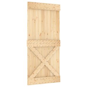 vidaXL Porte coulissante NARVIK Naturel et noir 95 x 210 cm (213,5 cm)