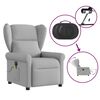vidaXL Fauteuil de massage inclinable électrique gris nuage tissu