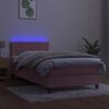 vidaXL Sommier &agrave; lattes de lit avec matelas et LED Rose 80x200 cm