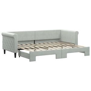 vidaXL Lit de jour avec gigogne sans matelas gris clair 80x200 cm