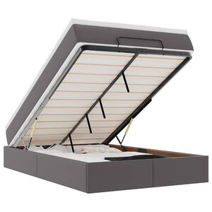 VidaXL Cadre de lit ottoman avec matelas gris 120x190 cm similicuir