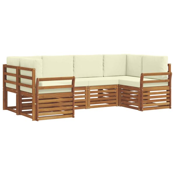 vidaXL Ensembles de canap&eacute;s avec coussin 6 pcs Naturel et Cr&egrave;me