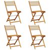 vidaXL Chaises pliantes 4 pi&egrave;ces Beige Bois massif Acacia
