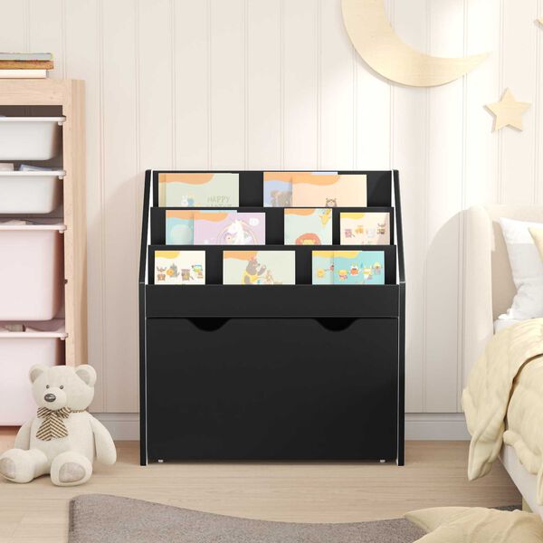 vidaXL Biblioth&egrave;que pour enfants avec tiroir Noir 60 x 29,5 x 69 cm