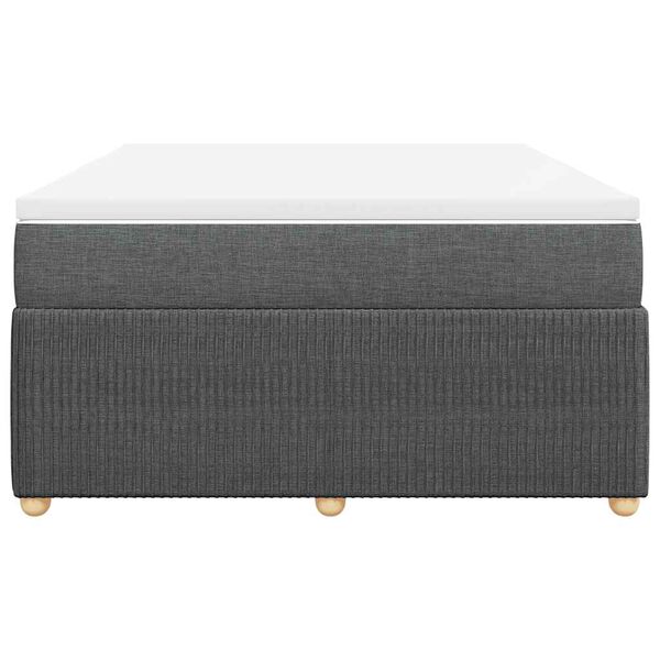 vidaXL Sommier &agrave; lattes de lit avec matelas Gris fonc&eacute; 140x190cm Tissu