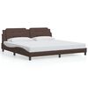 vidaXL Cadre de lit avec LED sans matelas Zadar marron 200x200 cm