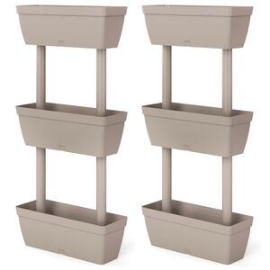 vidaXL Jardini&egrave;res 6 pcs 100 cm Taupe