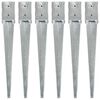 vidaXL Piquets au sol 6 pcs Argent&eacute; 10x10x76 cm Acier galvanis&eacute;