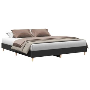 vidaXL Cadre de lit sans matelas noir 180x200 cm bois d'ing&eacute;nierie