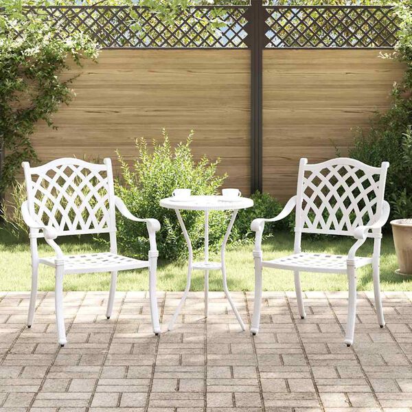 vidaXL Chaise de jardin 2 pcs Blanc 56 x 55 x 92,5 cm Aluminium
