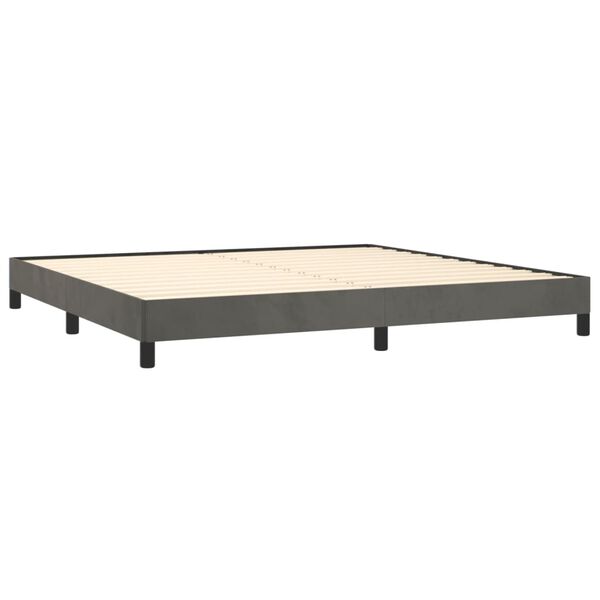 vidaXL Cadre de lit sans matelas gris fonc&eacute; 200x200 cm velours