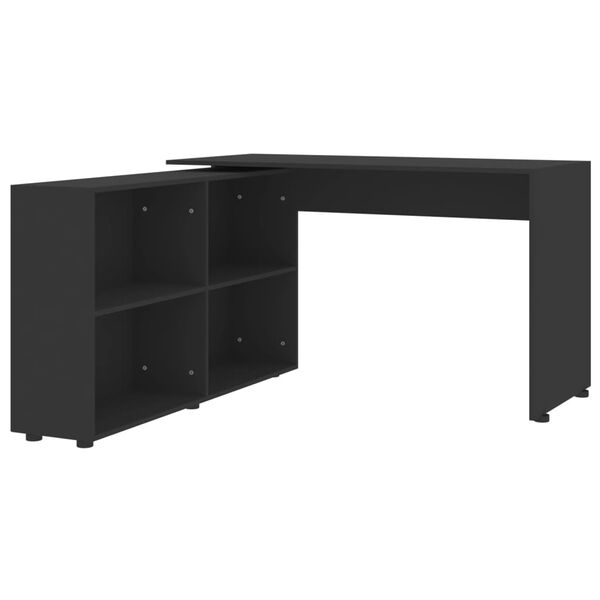 vidaXL Bureau d'angle Noir Bois d'ing&eacute;nierie