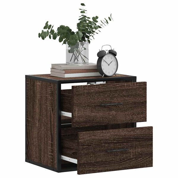 vidaXL Tables de chevet murales 2 pcs ch&ecirc;ne marron 40x31x39,5 cm