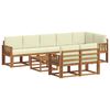 vidaXL Ensemble de canap&eacute;s d'ext&eacute;rieur 9 pcs Naturel et Cr&egrave;me