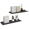 vidaXL &Eacute;tag&egrave;re flottante 2 pcs Noir 60 x 18 x 2,5 cm Acier