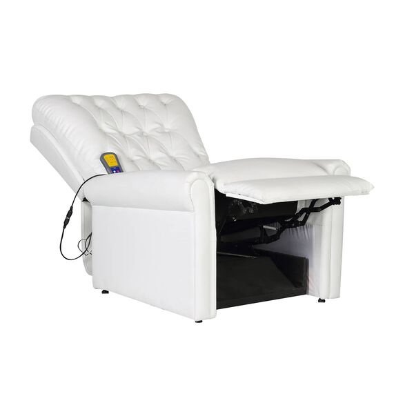 vidaXL Chaise de massage &eacute;lectrique Blanc cr&egrave;me 78 x 148 x 71 cm