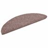 vidaXL Tapis d'escalier auto-adh&eacute;sifs 30 pi&egrave;ces 56 x 17 x 3 cm Marron clair Demi-rond