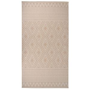 vidaXL Tapis &agrave; tissage plat d'ext&eacute;rieur 80x150 cm Rayures brunes