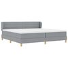 vidaXL Lit &agrave; ressorts avec matelas Gris clair 200 x 200 cm tissu