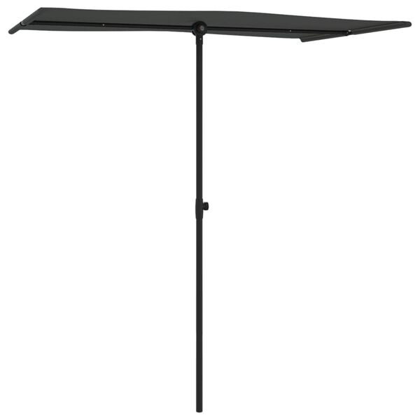 vidaXL Parasol de jardin avec m&acirc;t en aluminium 180x110 cm anthracite