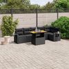 vidaXL Salon de jardin 7 pcs avec coussins noir r&eacute;sine tress&eacute;e