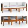 vidaXL Canap&eacute; de jardin 3 places avec coussin en bois d'acacia et corde