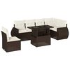 vidaXL Salon de jardin avec coussins 7 pcs marron r&eacute;sine tress&eacute;e