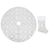 vidaXL Jupe de sapin de No&euml;l de luxe avec chaussette Blanc 150cm Tissu