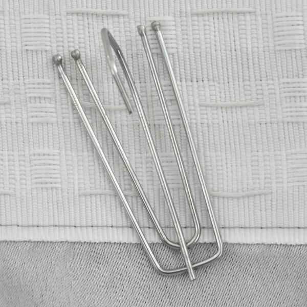 vidaXL Rideaux occultants aspect lin avec crochets 2pcs Gris 140x245cm