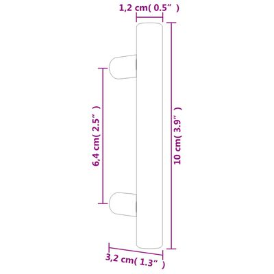 vidaXL Poignées d'armoire 10 pcs argenté 64 mm acier inoxydable