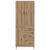 vidaXL Haut Armoire 2 pcs Ch&ecirc;ne artisanal Bois Agglom&eacute;r&eacute; et Verre
