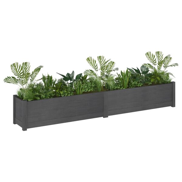 vidaXL Jardini&egrave;res 2 pcs Gris 200x31x31 cm Bois de pin massif