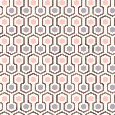 Noordwand Papier peint Good Vibes Hexagon Pattern Rose et violet